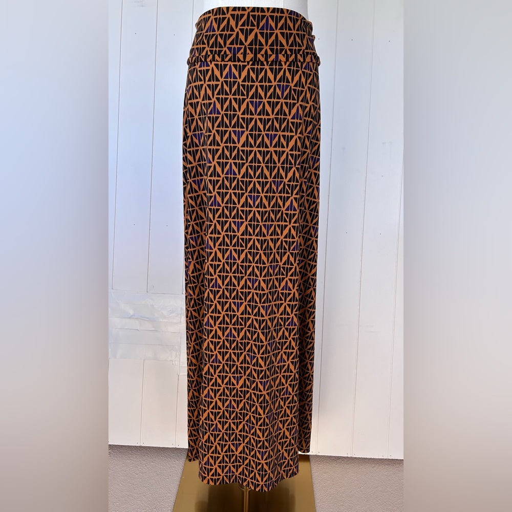LuLaRoe Women’s Geometric Design Stretch Maxi Skirt Wide Waistband Size Large